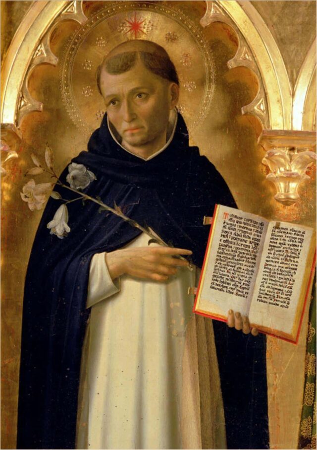 The_Perugia_Altarpiece,_Side_Panel_Depicting_St._Dominic-min Beato Angelico, part. dal cosiddetto Altare di Perugia (1437)