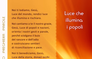 Tu, Luce del mondo Copertina della preghiera: Preghiera a Gesù, Luce del mondo