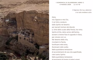 Preghiera della Domenica – Vieni, Santo Spirito, nel deserto della vita I di quaresima