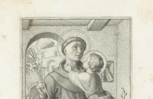 Preghiera a Sant’Antonio di Padova Sant'Antonio da Padova col Bambino in un'immaginetta devozionale.