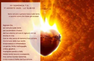 Preghiera della Domenica – Preghiera per ravvivare il fuoco dell’amore di Dio Preghiera per ravvivare il fuoco dell’amore di Dio