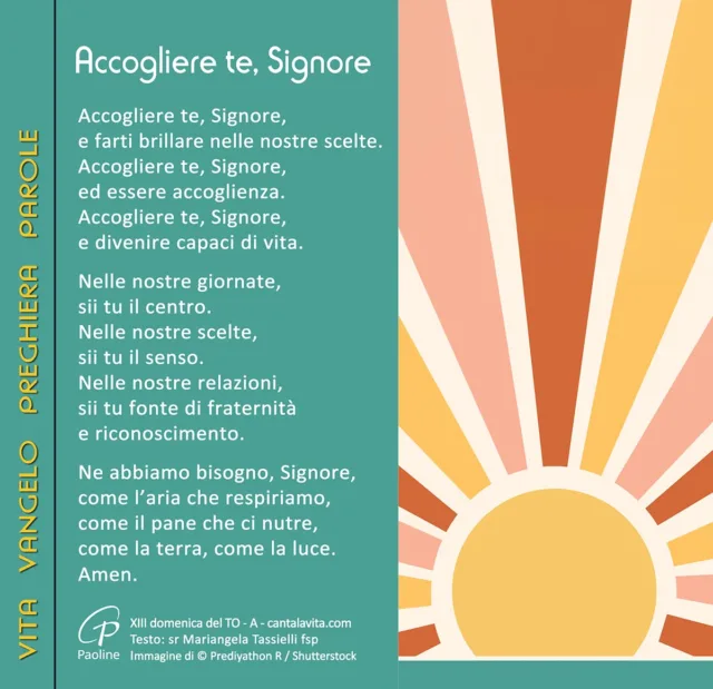Accogliere te, Signore - xiii-anno-a-preghiera Accogliere te, Signore - xiii-anno-a-preghiera