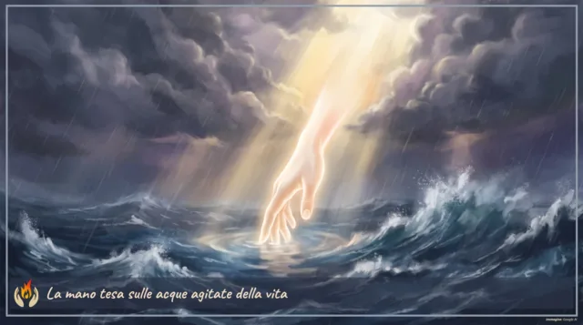 La mano tesa sulle acque agitate della vita La mano tesa sulle acque agitate della vita