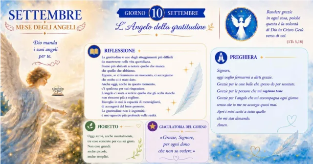 10 settembre: L'Angelo della gratitudine 10 settembre: L'Angelo della gratitudine