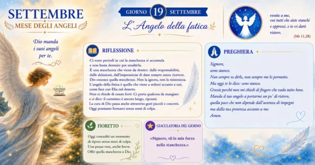 19 settembre: L'Angelo della fatica 19 settembre: L'Angelo della fatica
