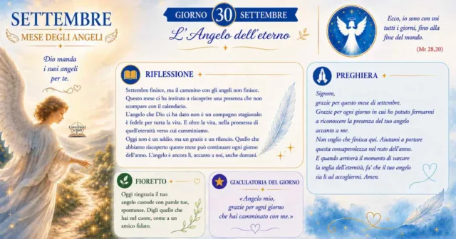 30 settembre- L'Angelo dell'eterno 30 settembre: L'Angelo dell'eterno