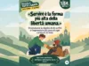Novena a Tutti i Santi – 4° giorno: servire è la libertà più alta Mani che si stringono in un gesto di aiuto, tra colline verdi e un campanile all’orizzonte, per la novena a Tutti i Santi