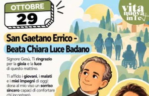 Preghiera del mattino 29 ottobre con Chiara Luce Badano San Gaetano Errico e la Beata Chiara Luce Badano all’alba sulle colline, con giovani in cammino e un amico in carrozzina
